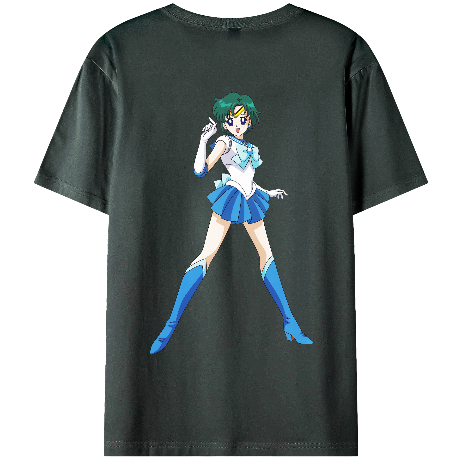 （画像用） 美少女戦士セーラームーン 海王 みちる（かいおう みちる） Sailor Moon Kaiou Michiru 綿100％ メンズ半袖Tシャツ（バックプリント） 通気性